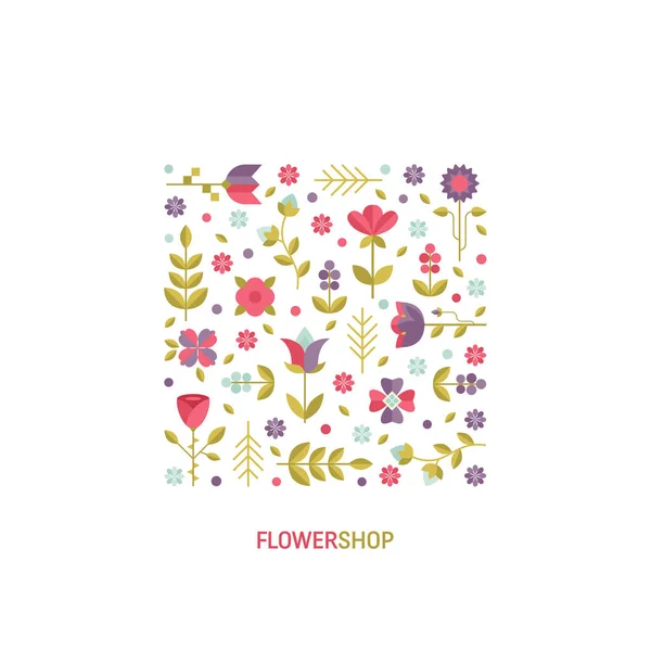 Logo du magasin de fleurs — Image vectorielle
