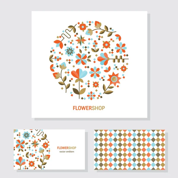 Cartes boutique de fleurs — Image vectorielle