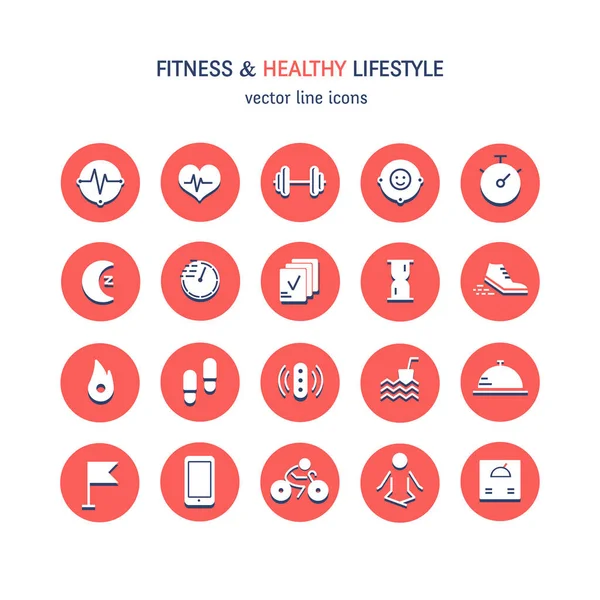 Fitness icons set — Stock Vector