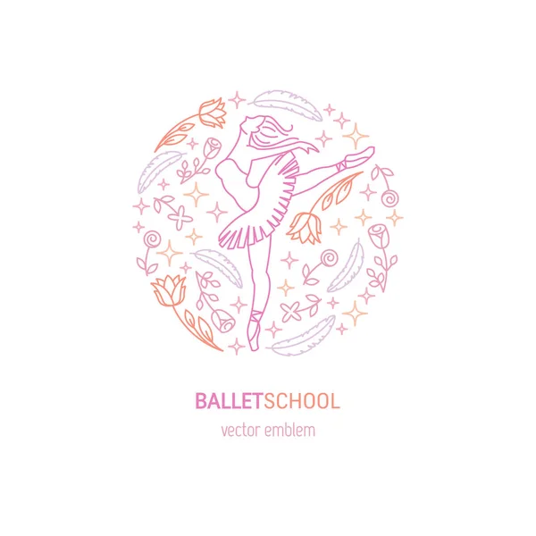 Logótipo da escola de ballet — Vetor de Stock