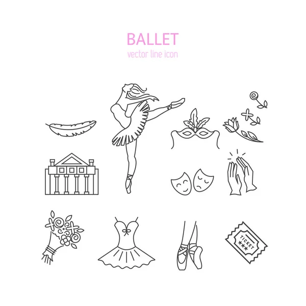 Set de iconos de ballet — Vector de stock