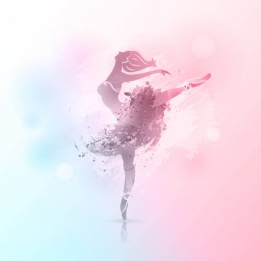 Ballerina in dance background clipart