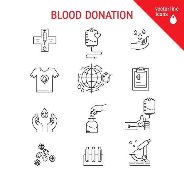 Icônes de don de sang — Image vectorielle