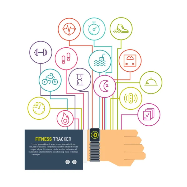 Fitness tracker infographic — Stock Vector