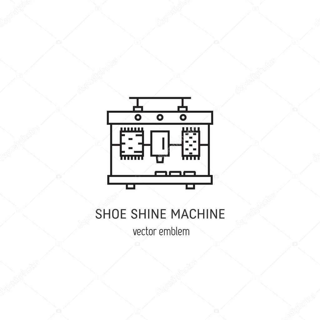 Vector logo design shoe shine machines. Shoe Shine service. Outline icon for shoe care in trendy linear style.
