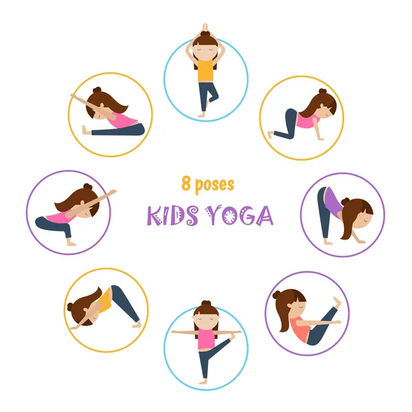 Yoga pose enfants — Image vectorielle