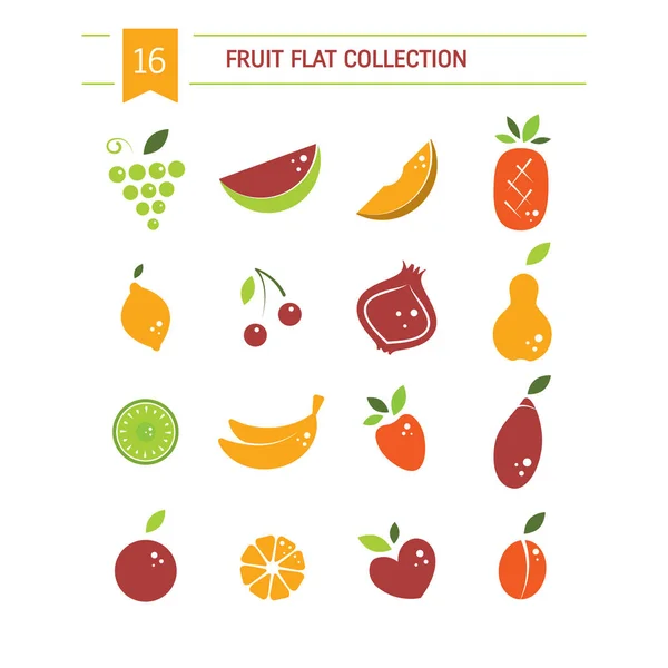 Iconos de recolección de fruta — Vector de stock