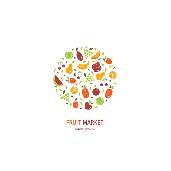 Logo círculo de frutas — Archivo Imágenes Vectoriales