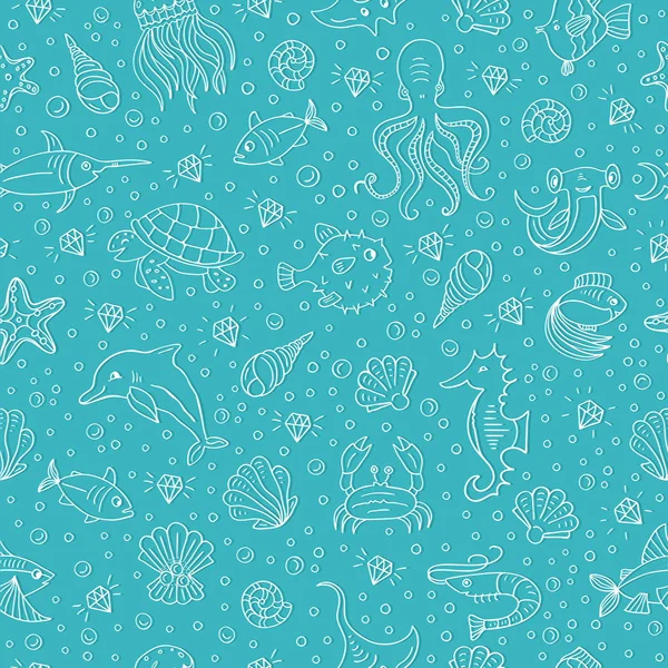 Patrón de animales marinos — Archivo Imágenes Vectoriales