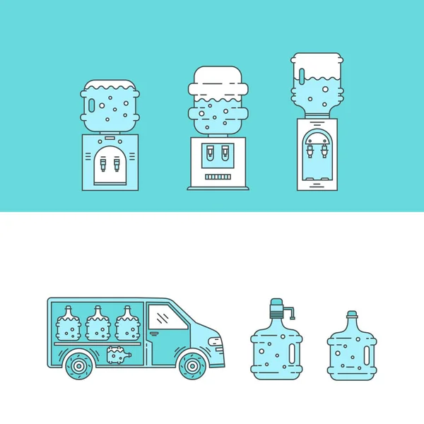 Illustration Vectorielle Logo Water Pour Service Livraison — Image vectorielle