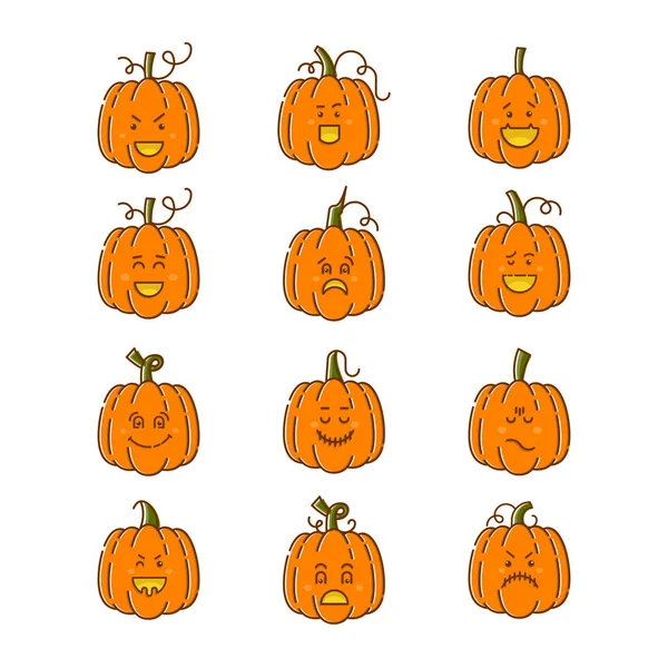 Dessin Vectoriel Illustration Citrouilles Halloween Motif Sans Couture Fond Patch — Image vectorielle