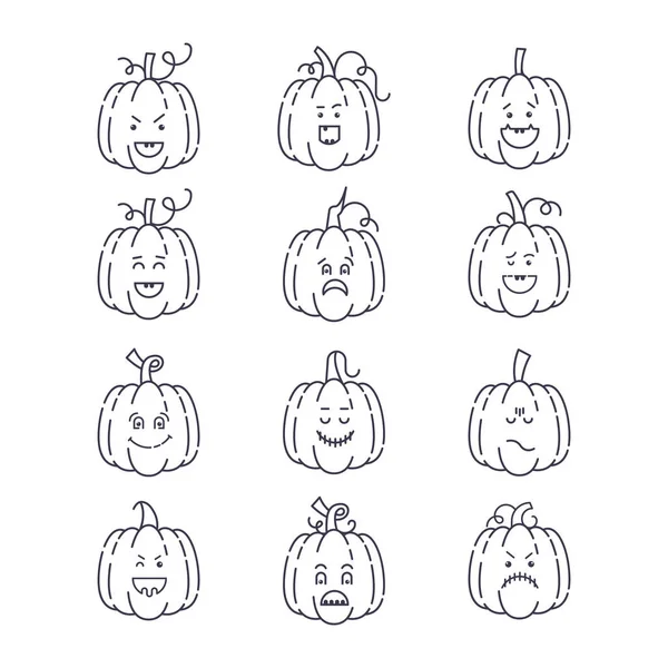 Vektor Illustration Design Von Halloween Kürbissen Nahtlose Muster Hintergrund Kürbis — Stockvektor