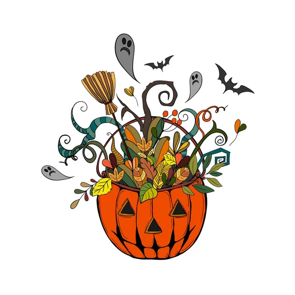 Design Ilustração Vetorial Cartão Saudação Halloween — Vetor de Stock