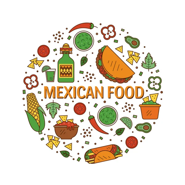 Векторная Иллюстрация Дизайна Мексиканской Традиционной Кухни — стоковый вектор