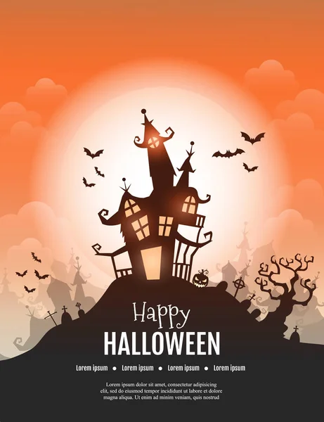 Vector Illustration Design Halloween Greeting Card — Stock Vector