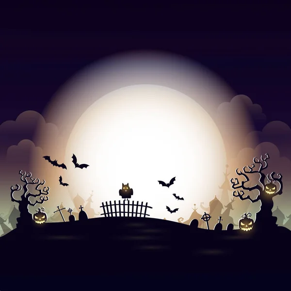 Vector Illustratie Ontwerp Van Halloween Wenskaart — Stockvector