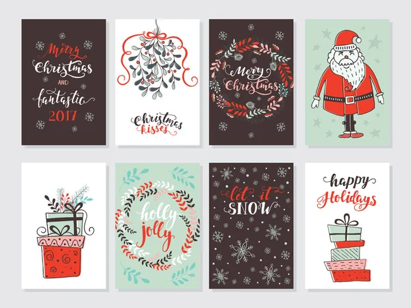 Design Ilustração Vetorial Natal Cartão Padrão Saudação —  Vetores de Stock