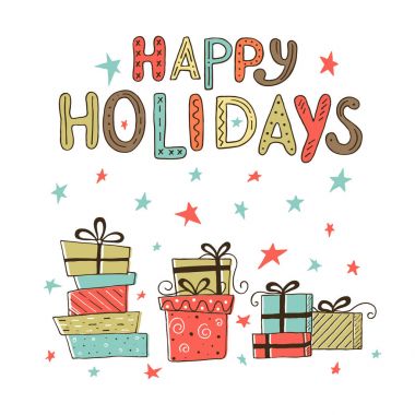vektör çizim tasarım Noel tebrik kartı desen