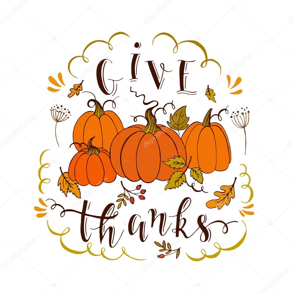 vector illustration design of Thanksgiving day greeting card