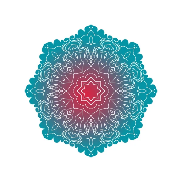 Красочный Круглый Орнаментальный Контур Мандала — стоковый вектор
