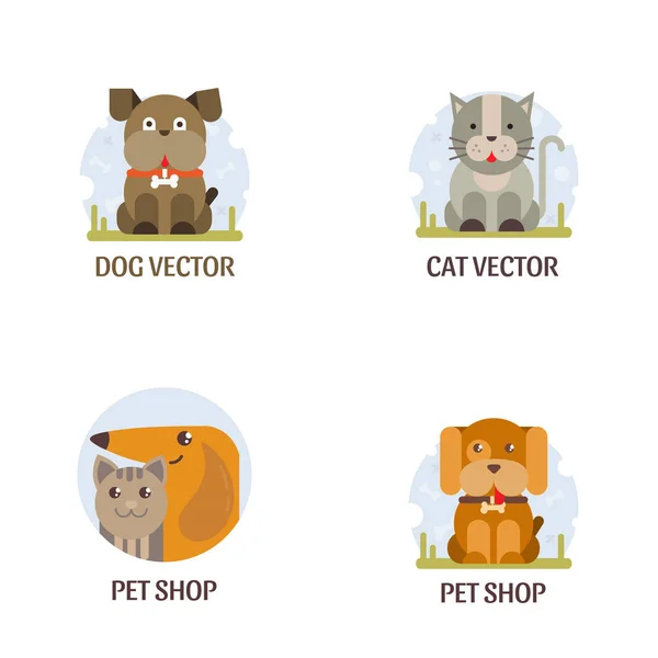 Modelo Design Logotipo Vetorial Para Lojas Animais Estimação Clínicas Veterinárias —  Vetores de Stock