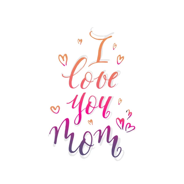 Vector Mother Day Postcard Love You Mom — Stock Vector