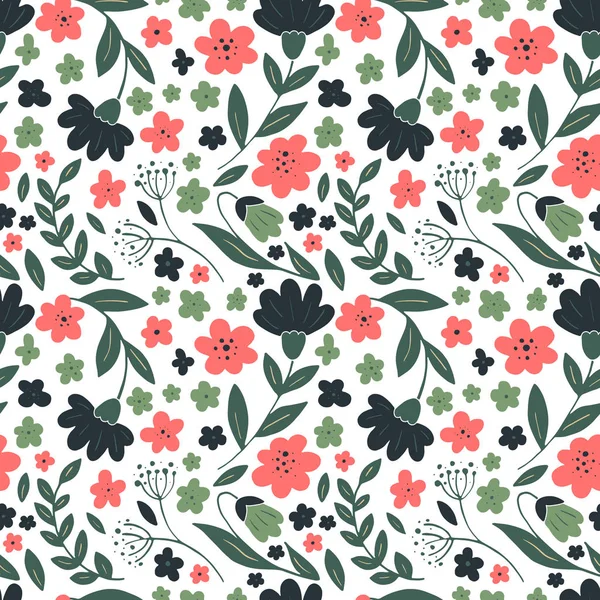 Patrón Floral Vector Sin Costuras Telón Fondo Primavera Verano Diseño — Vector de stock