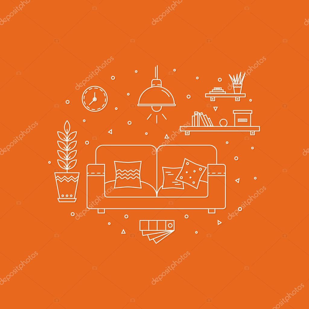 Interior design  concept made in modern line style