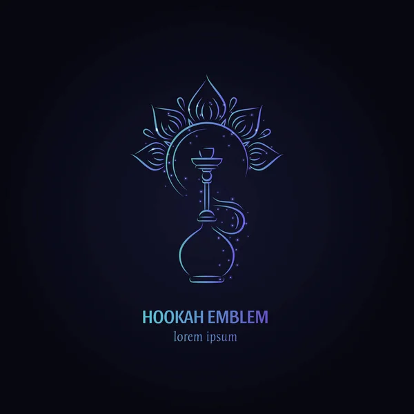 Vector Hookah Com Design Logotipo Flor — Vetor de Stock