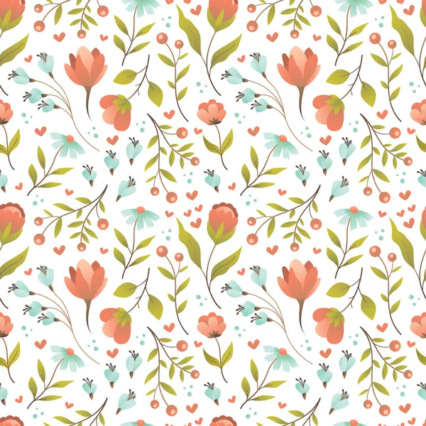 Textura Perfecta Con Motivos Florales — Vector de stock