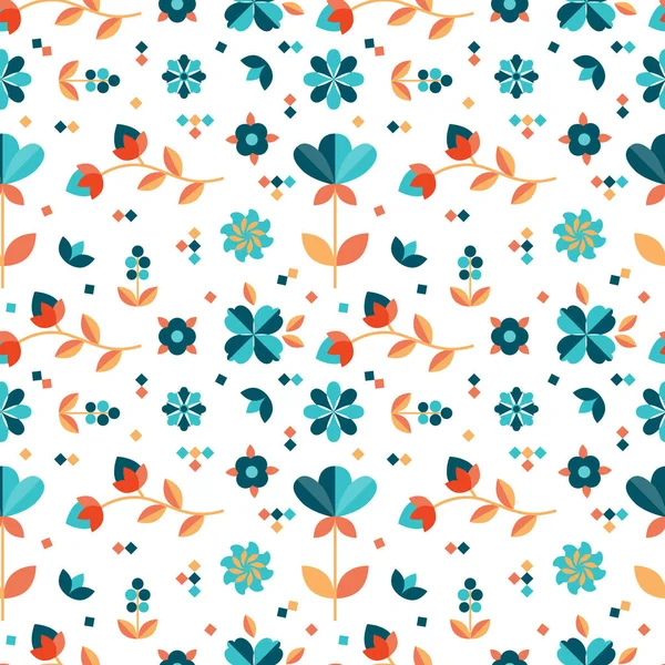 Dekoratives Muster Mit Geometrischen Floralen Ornamenten — Stockvektor