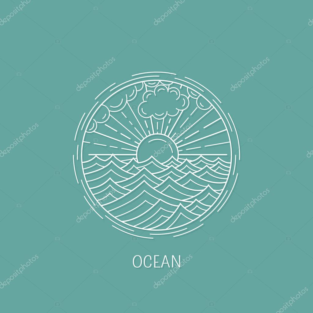 Logo design for travel concept in linear style