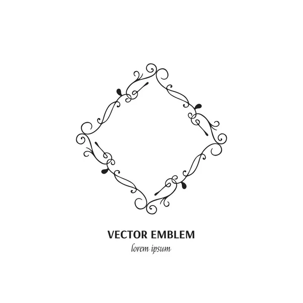 Diseño Ilustración Vectorial Marco Geométrico Floral — Vector de stock