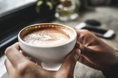 sıcak kahve latte sanat kahve shop.selective