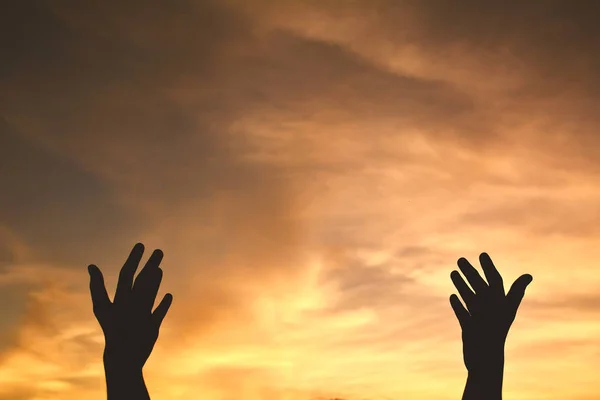 Silhouette hand. Begreppet hjälp — Stockfoto