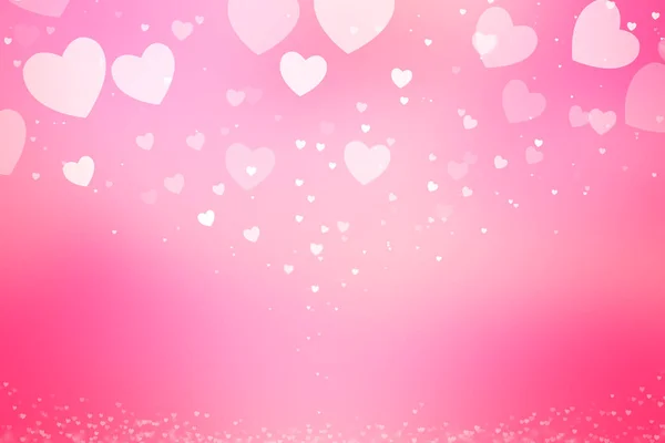 Hermoso corazón bokeh fondo rosa — Foto de Stock