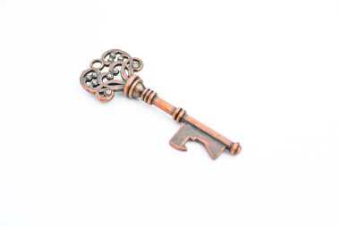 Beyaz arka plan üzerinde eski anahtar kapatmak