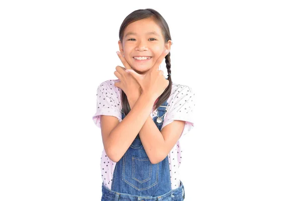 Retrato de niña asiática en blanco — Foto de Stock