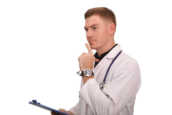 Retrato de un joven médico trabajando —  Fotos de Stock