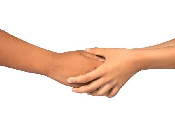 Shake hands on a white — Stock Photo, Image