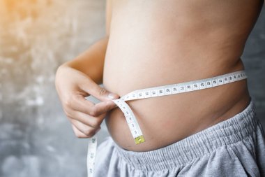 Portre Asya şişko çocuk kavramı sağlıklı ve kilo