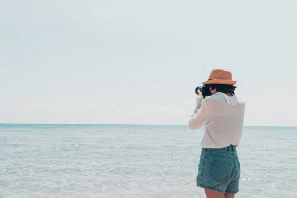 Das Touristen Shooting Meer Einem Schönen Tag — Stockfoto