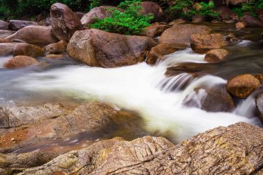 Küçük bir göl üzerinde doğa şelale