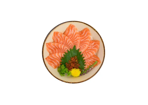 Donburi fatiado conjunto de salmão cru em arroz japonês — Fotografia de Stock