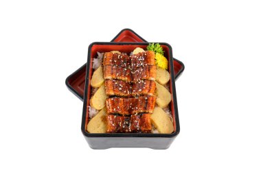Unagi don veya Japon ell kabayaki sos ve tamago ile ızgara