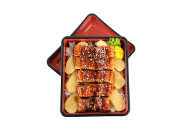 Unagi don veya Japon ell kabayaki sos ve tamago ile ızgara