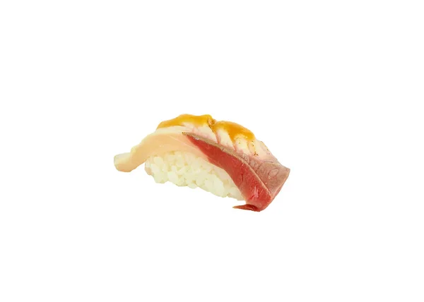 Saikyo soslu Hamachi sushi nigiri Japon mutfağı. — Stok fotoğraf