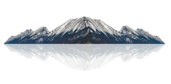 Canadian Rockies Pasmem Górskim Pokrytym Śniegiem Jesienią Kanadzie Izolacja Białym — Zdjęcie stockowe