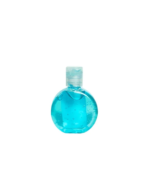 Botella Desinfectante Para Manos Alcohol Azul Para Esterilizar Virus —  Fotos de Stock