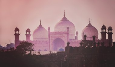 Domes of the The Badshahi Mosque clipart